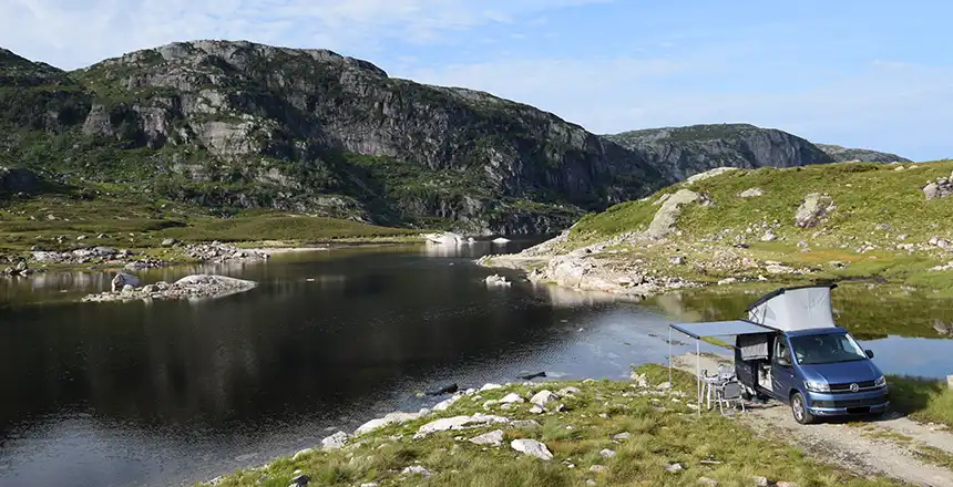 campervan-bulli-vw-t6-norwegen-rogaland Norwegen mit Wohnmobil, Camping in Norwegen, VW T6 California