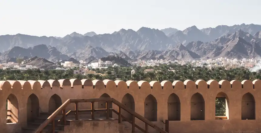 nizwa-oman Blick auf Nizwa im Oman