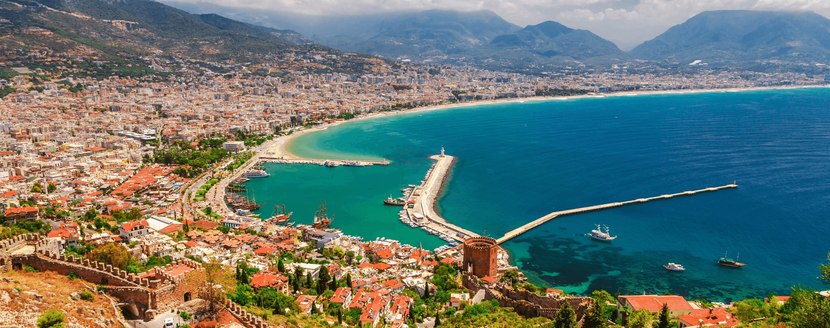 Panoramablick auf Alanya in der Türkei