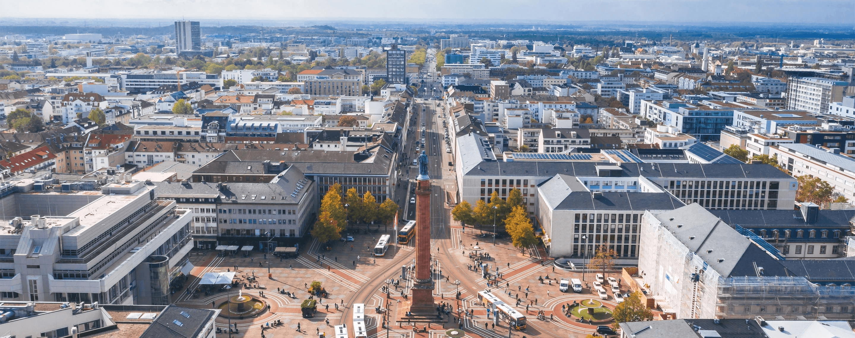 Panorama von Darmstadt mit Blick auf Luisenplatz