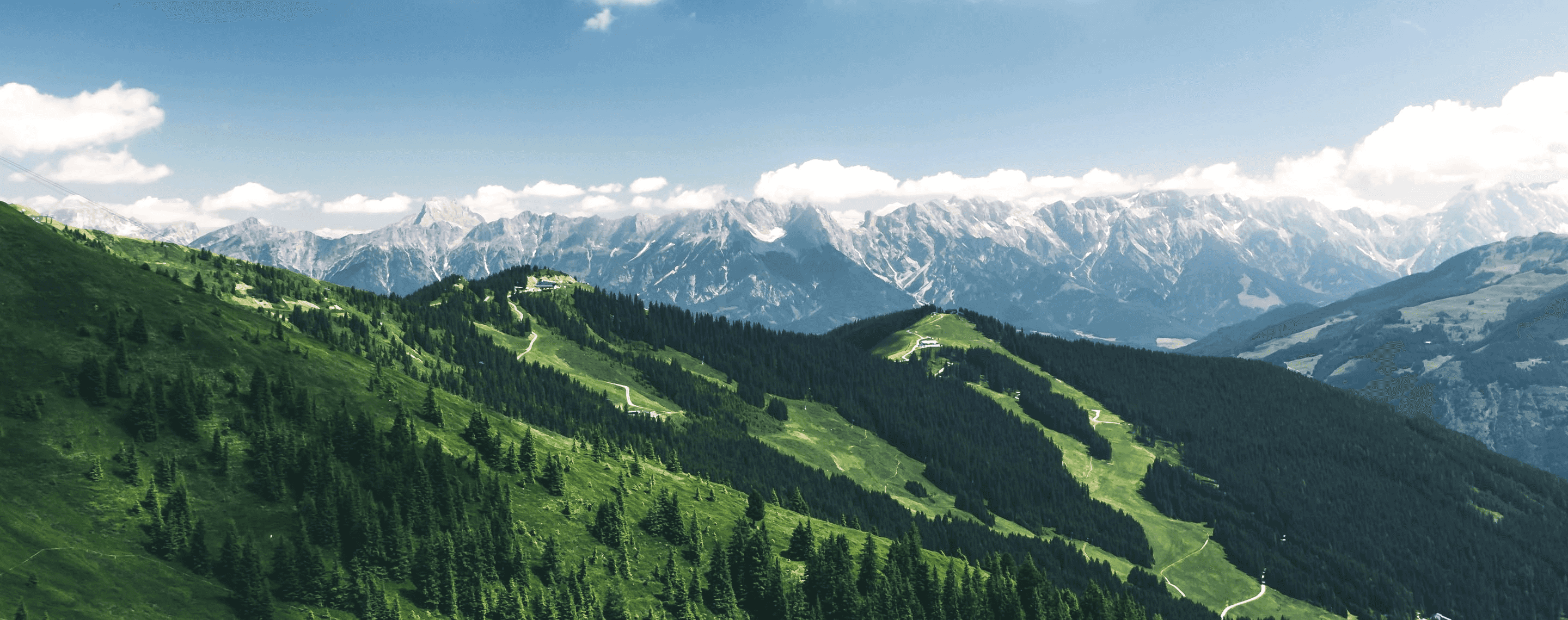 Blick auf die Berge in Schmitten, Österreich