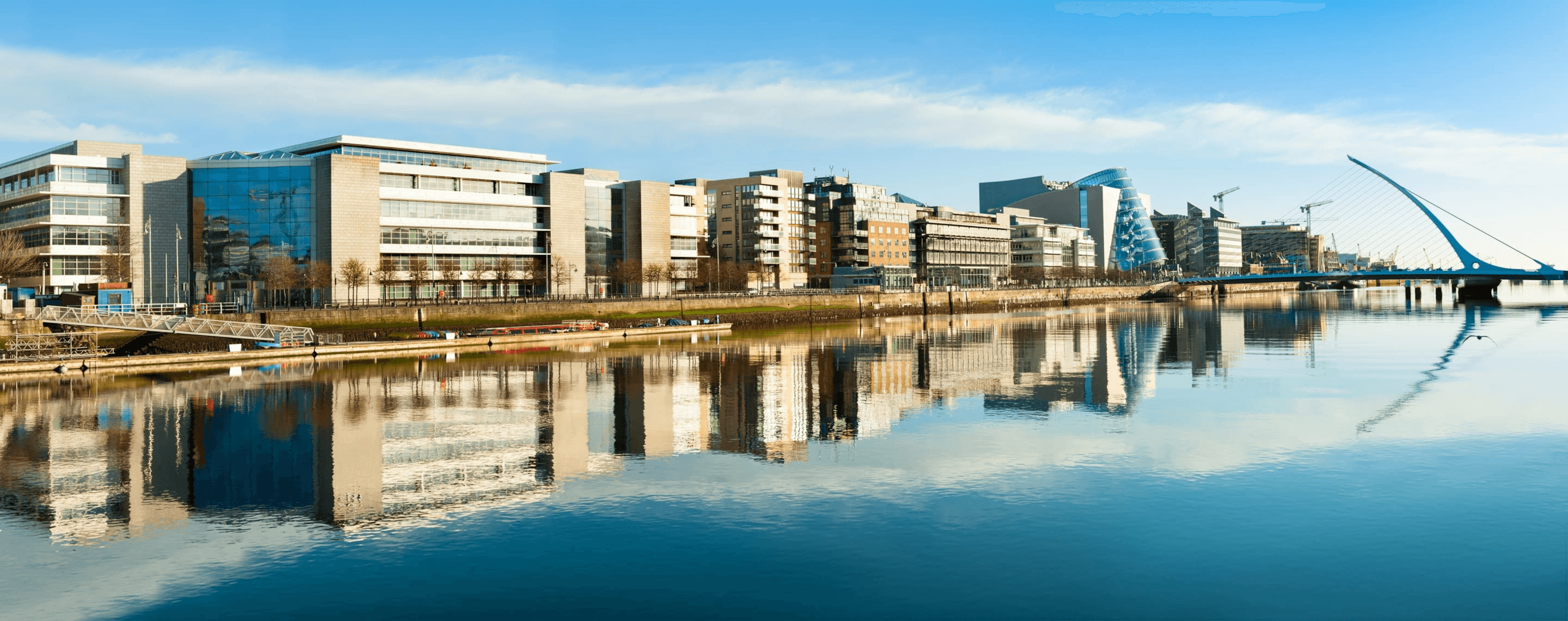 Blick auf Dublin mit Samuel Beckett Brücke