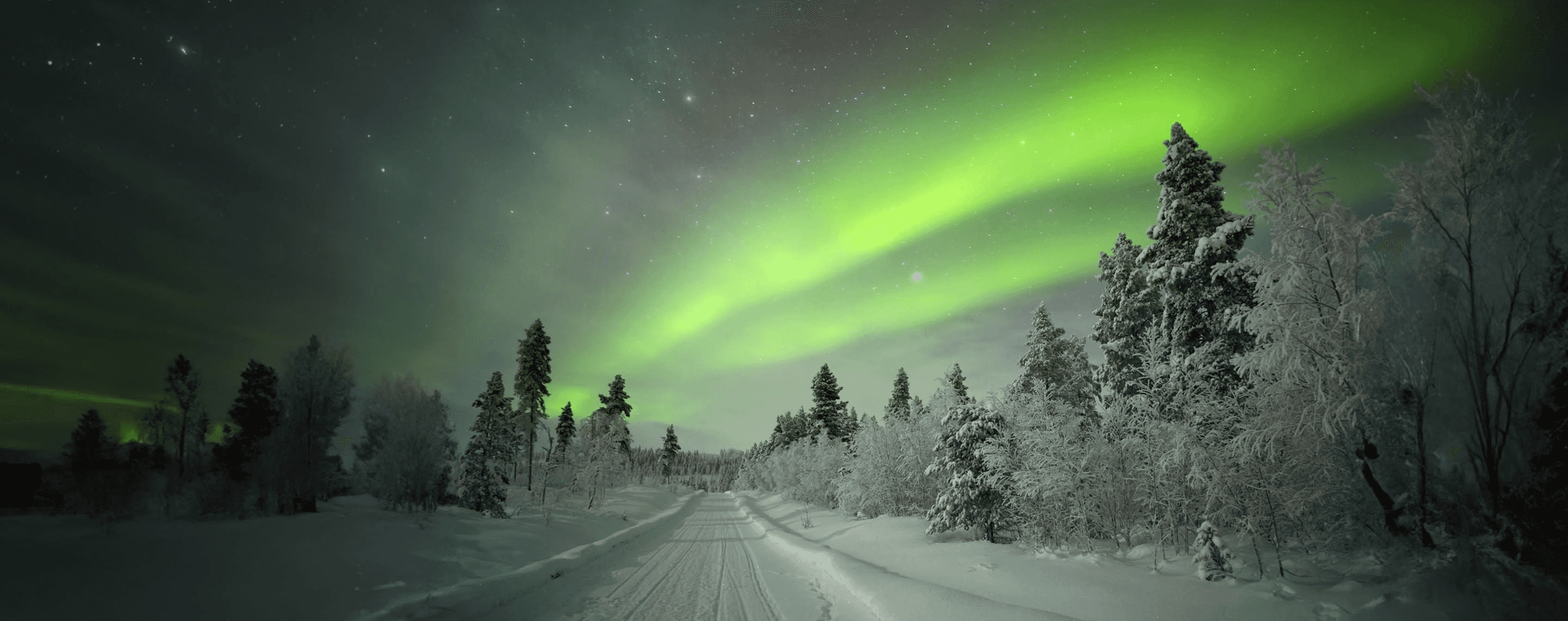 aurora borealis im winter in lapland, finnland