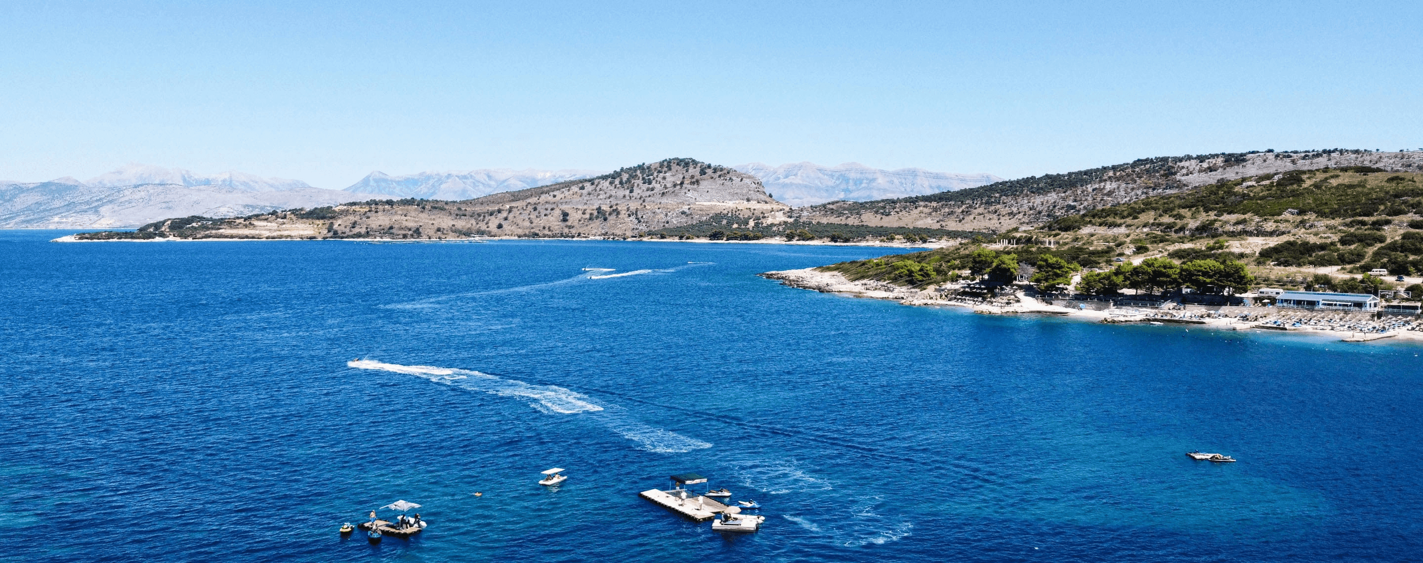 Panorama Küste bei Ksamil, Albanien