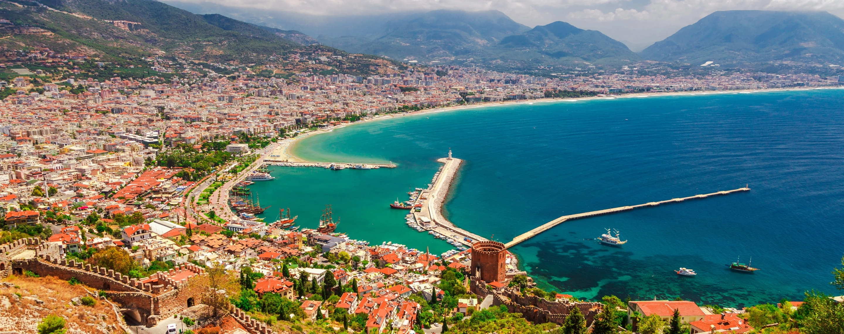 Panoramablick auf Alanya in der Türkei